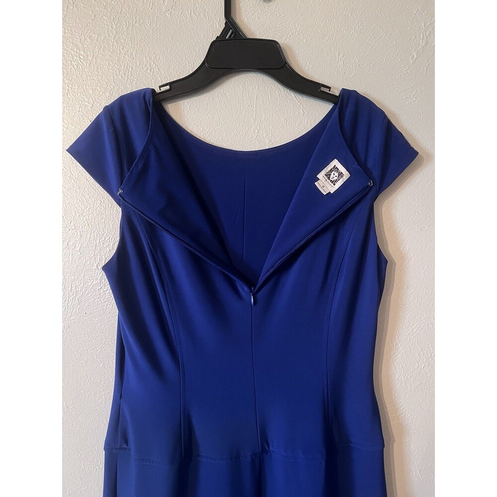 Ann Klein Royal Blue Fit Flare Dress Size 6 Women's Knee Length Quality NWOT - Picture 3 of 7